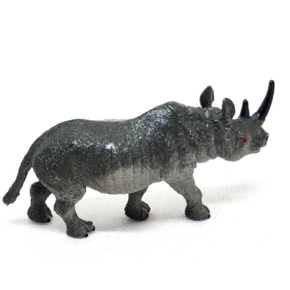 Rare Miniature Plastic Rhino Home Decor Shelf Sitter Wild Animal Zoo Animals - Picture 2 of 12